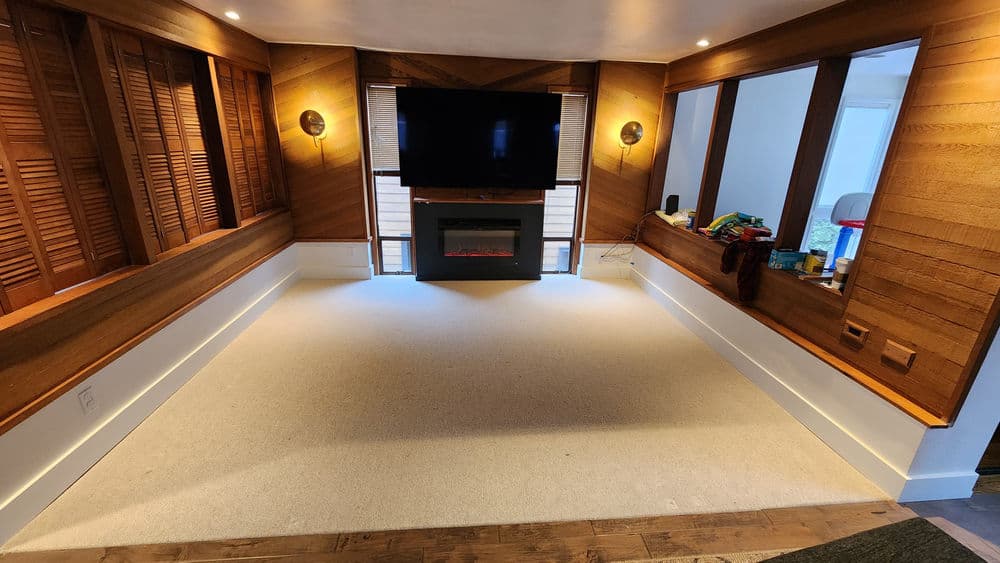 Gallery photos for Sunken Living Room Rebuild and Carpet Install in Fox Island: Image #3